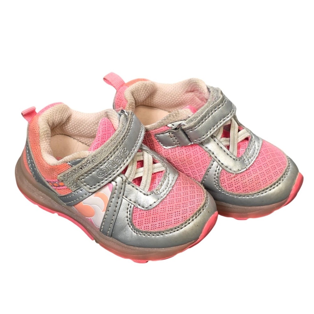 Carters Unison-G Athletic Sneakers Toddler Girl's Size 6 Pink Silver Colorblock